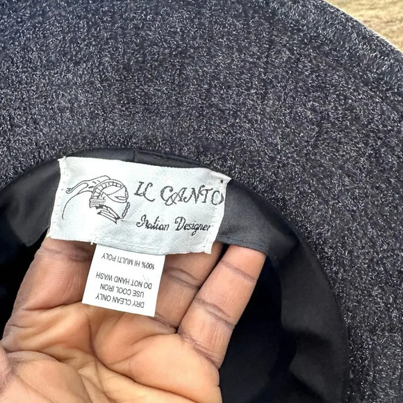 LL Canto Italian Designer Men's Velvet Fedora Hat Grey - Picture 7 of 9